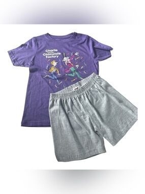 Kids Outfit Unisex Charlie and the Chocolate Factory Graphic Tee & Shorts